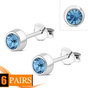 Topaz CZ Silver Stud Earrings, e426st